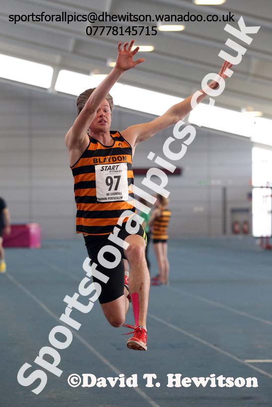 Men's long jump, NECAA Championships and Open Indoor Pentathlon, Gateshead College Academy of Sport. Photo: David T. Hewitson/Sports for All Pics